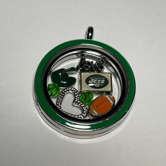 New York Jets NFL Memory Charm Locket w/ 22 IN chain NEW - Picture 2 of 4
